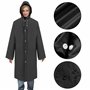 welsberg Poncho Pluie Imperméable avec Capuche et Manches, Cape de Pluie Réutilisable pour Adultes Unisexe, Taille Unique, noir