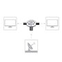 kwmobile Répartiteur d'antennes en T - Distributeur antenne 2 Voies - 2X Prise coaxial pour DVB-T/BK - 0-1000 MHz - Coupleur Ali