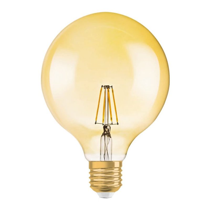 Osram Vintage 1906 LED E27 Globe Filament Dorée 125mm 6.5W 650lm - 824 Blanc Très Chaud | Dimmable - Équivalent 50W