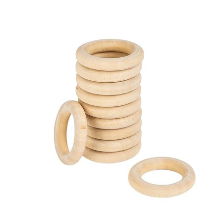 Lot de 10 anneaux en bois de qualité supérieure