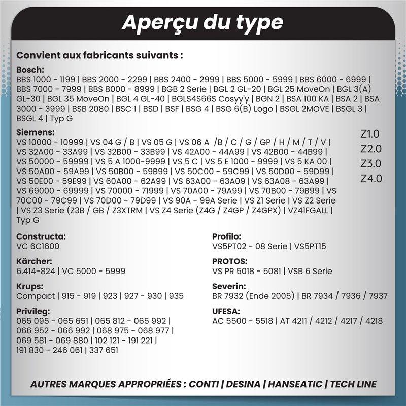 Image secondaire de Lot de 20 sacs d'aspirateur pour Bosch BBZ41FGALL Type G ALL (17000940) avec fermeture hygiénique, type sac à poussière BS 216m 