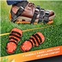 GRÜNTEK Aérateur Gazon Pelouse Sandales Chaussures à Clous Aération Réagreage Sol Epoxy. Clous en Acier, Boucles en Métal, Taill