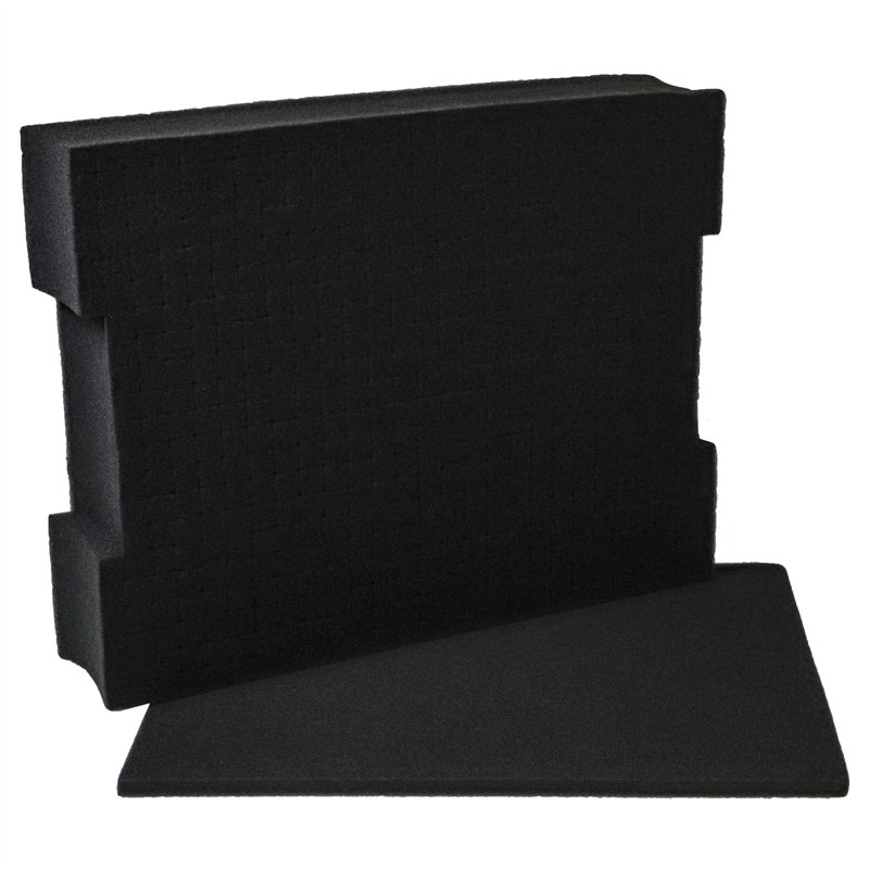 vhbw Insert en mousse avec plaque de fond compatible avec Bosch L-BOXX 136 caisse à outils - mousse personnalisable, noir