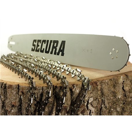 SECURA Chaînes et Guide-chaînes pour Tronçonneuses 3/8' 1