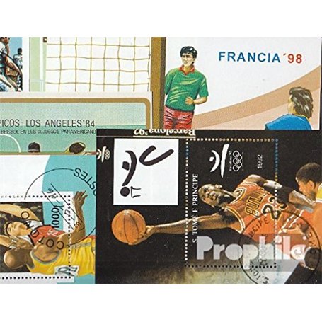 Motives 10 divers Blocs Sports de Ballon (Timbres pour Les collectionneurs) Jeux de Ballon sans Football (Basketball/Handball/Ba