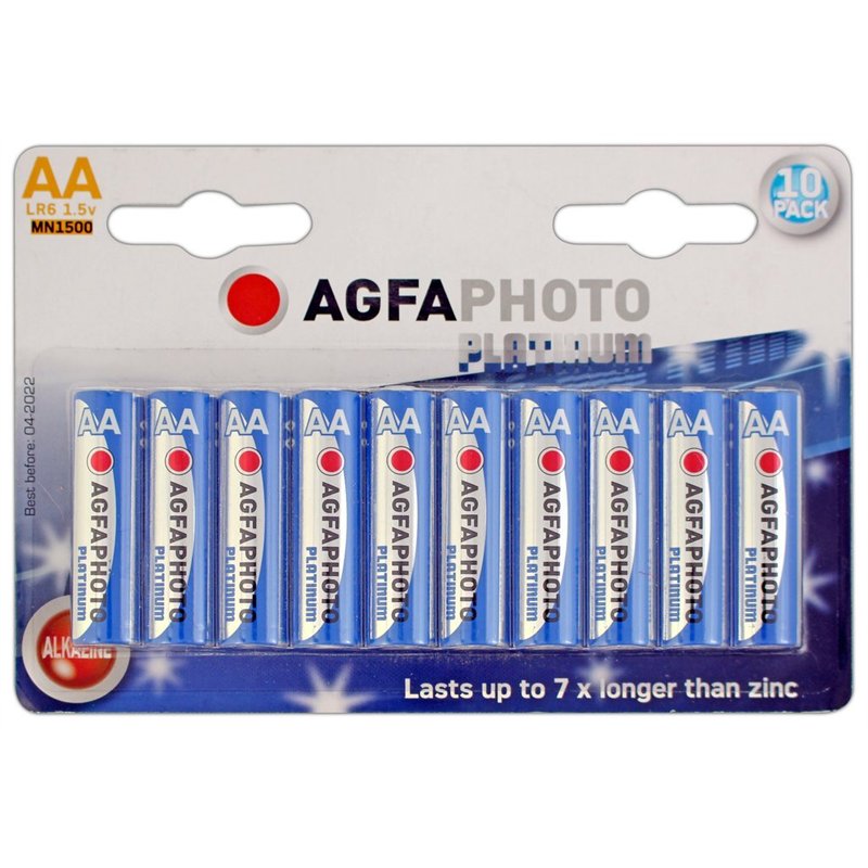 AgfaPhoto 70132 Pack de 10 Piles Mignon AA