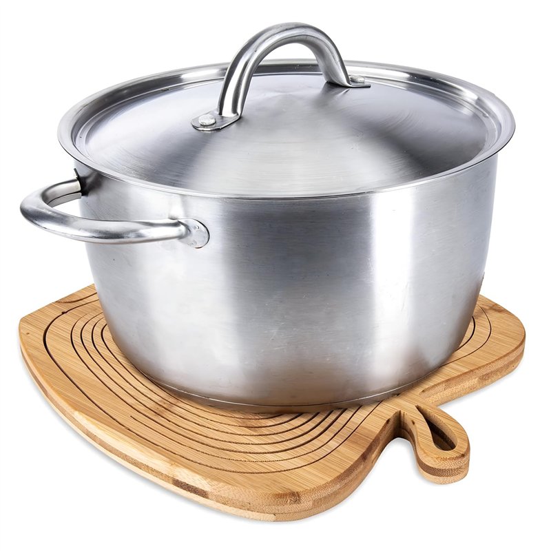 Image secondaire de Dimono® Bamboo Bamboo Folding Fruit Basket, Fruit Bowl, Vegetable Bowl and Trivet Folding Basket & Cutting Board, 3 in 1 in beau