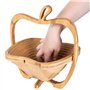 Dimono® Bamboo Bamboo Folding Fruit Basket, Fruit Bowl, Vegetable Bowl and Trivet Folding Basket & Cutting Board, 3 in 1 in beau