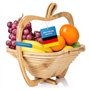 Dimono® Bamboo Bamboo Folding Fruit Basket, Fruit Bowl, Vegetable Bowl and Trivet Folding Basket & Cutting Board, 3 in 1 in beau