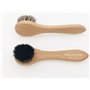 DELARA Deux Petite brosses à Cirage de Grande qualité en Poils naturels. Couleurs : Noir et Naturel