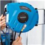 DEUBA® Dévidoir enrouleur tuyau à air comprimé automatique 10m+1m raccord 3/8' 12 bar Ø12mm enroulement tuyau pneumatique suppor