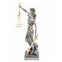 Veronese Figurine de la déesse romaine de la justice de la justice - Sculpture d'avocat doré argenté