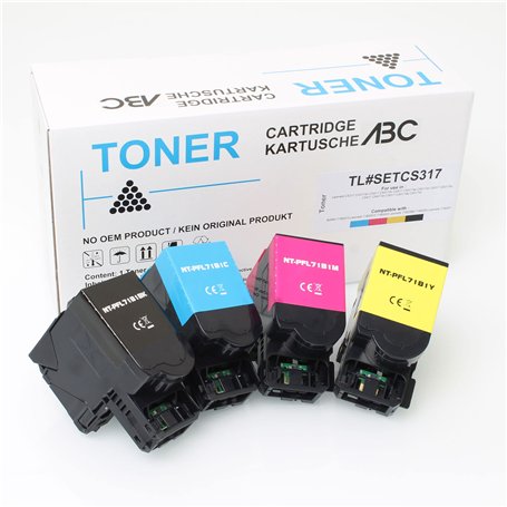 ABC Compatible 4X Cartouche Toner pour lexmark 71b2 k c m y pour lexmark cs317 cs317dn cs417 cs417dn cs517 cs517de cs517dn cx317