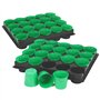 com-four® 40x Pots de Culture avec Plateaux pour Plantes - Jardinière - Plateau à graines pour Plantes en Croissance - Kit de Cu