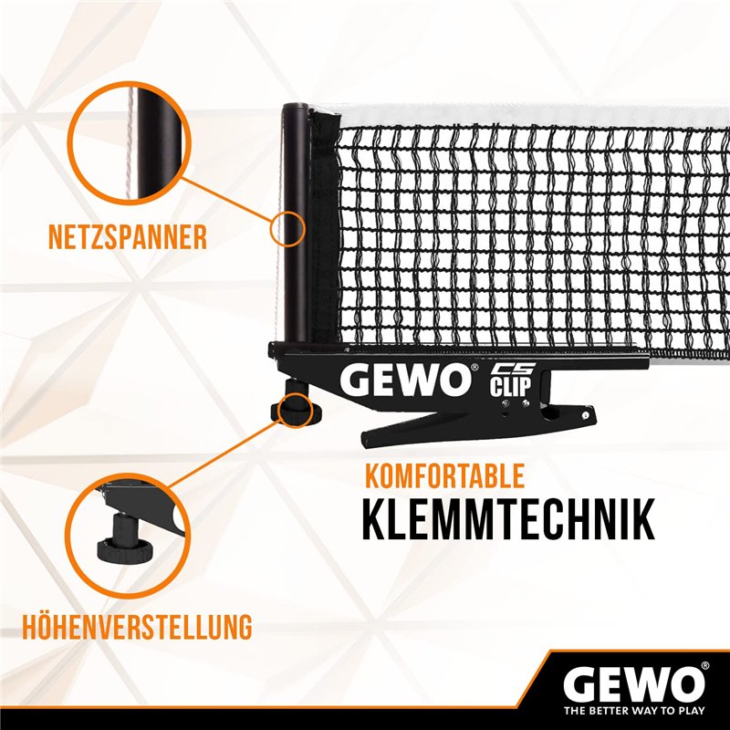 Image secondaire de GEWO CS Clip Filet de ping-Pong Unisexe-Adulte, Noir, ITTF-Standard