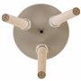 Cache-Pot Support Plantes Beige avec 3 Pieds en Bois 25 cm de Diamètre Motif Ethnique Peint à la Main pour Extérieur et Intérieu