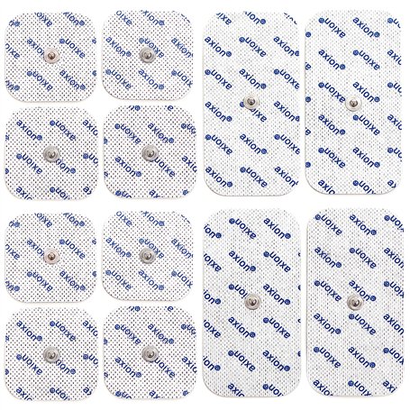 12 électrodes axion 10x5 cm et 5x5 cmm | Compatible avec les appareils Beurer et Sanitas | Electrostimulateur TENS et EMS avec c