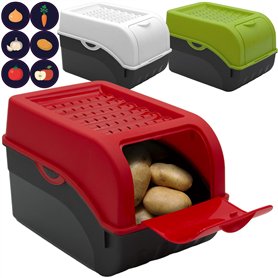 ARTECSIS Lot de 3 Boîtes de Conservation Alimentaire 5L - Rouge Blanc Vert + 6 Stickers/Fruit