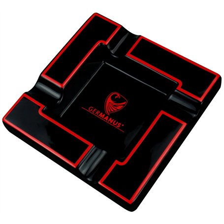 GERMANUS Cendrier Cigare "Quatuor" Noir Rouge