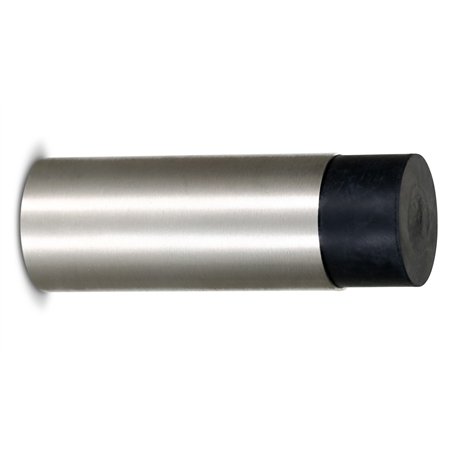 Stoppwerk Butoir de porte mural en acier inoxydable - Butoir de porte avec matériel de fixation et butée en caoutchouc - Ø 2