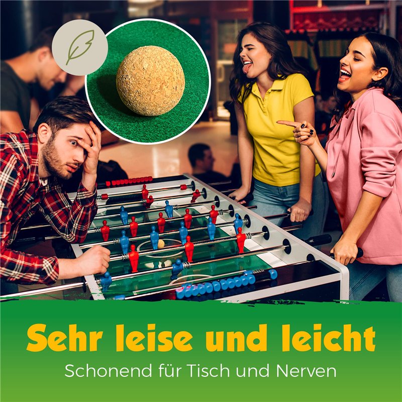 Image secondaire de Kork-Deko Balle Baby Foot Liege | Balle Babyfoot Naturelle Ø 3,1 cm, Lot de 10