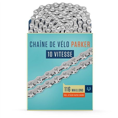 Alphatrail Chaîne de Vélo Parker 10 Vitesses 116 Maillons I Compatible avec Shimano