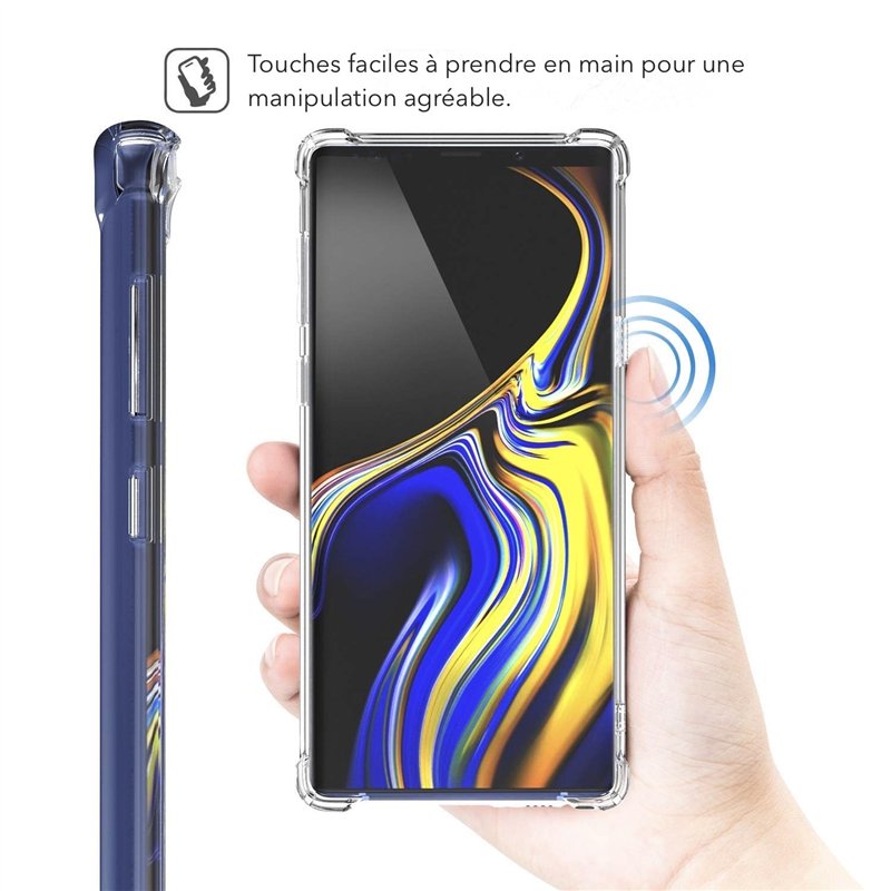 Image secondaire de AVANA Coque de protection pour Samsung Galaxy Note 9, transparente, en TPU, anti-chocs, protection des bords, transparente