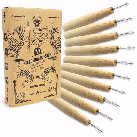 Nature Nerds - Ensemble de brosses interdentaires en bambou (10 pièces) 0