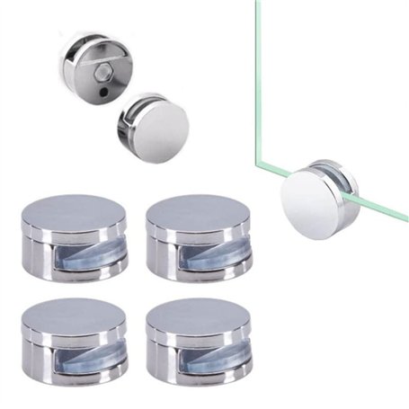 Euro Tische 4x support de montage de miroir chromé - entretoise pour le verre