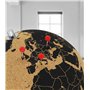 Grand globe en liège, 33 cm de hauteur, avec 54 épingles - globe rotatif en liège - globe terrestre, cadeau idéal pour les pigeo