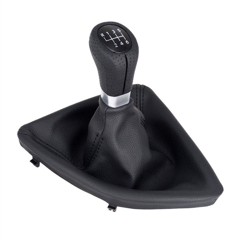 L&P A277-1 Pommeau de levier de vitesse en cuir perforé Noir 6 vitesses Compatible avec BMW Série 1 E81 E82 E87 E88 Bouton de re