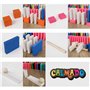 Calmado - 370pcs Pierres Domino/Dominos en Bois Domino Party Edition XXL Ensemble + Sac + Livret + Accessoires