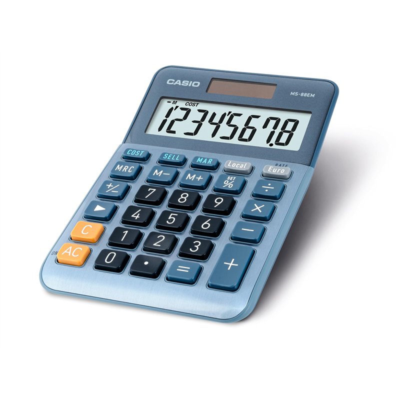 Image secondaire de Casio MS88EM Calculatrice de Bureau Coût de Conversion de Devises à 8 Chiffres avant en Aluminium de marge de vente, Alimenté par Casio