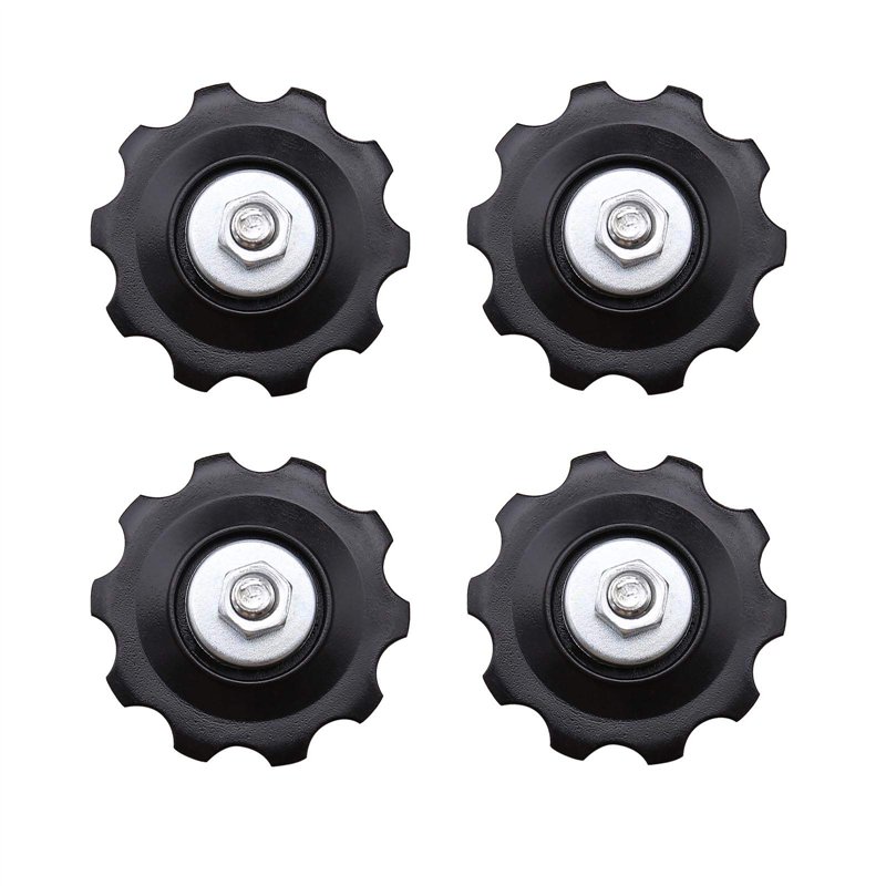 OTOTEC Lot de 4 poulies de roue jockey 10T universelles pour dérailleur 5/6/7/8 vitesses avec couvercle anti-poussière et boulon