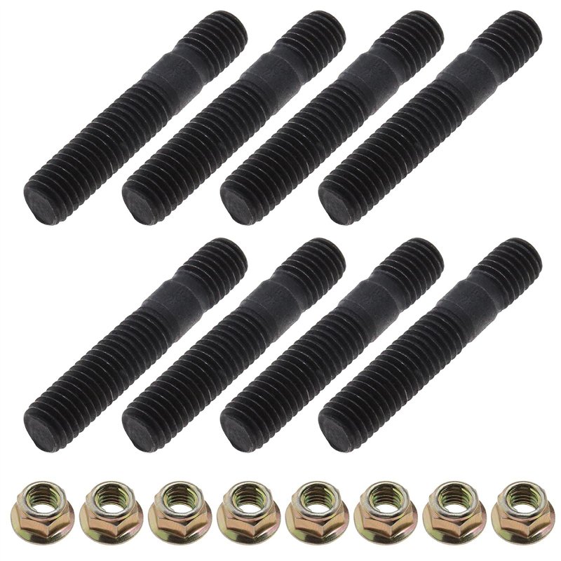 eMagTech 16pcs Kit de Goujons avec Contre-Écrou Collecteurs d'échappement M8x1.25mm Compatible avec Morris Nissan Simca