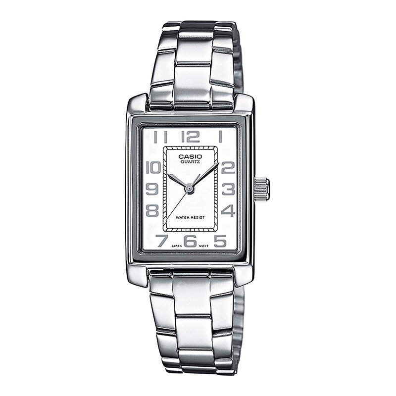 Casio - LTP-1234PD-7BEF - Collection - Montre Femme - Quartz Analogique - Cadran Blanc - Bracelet Acier Argent