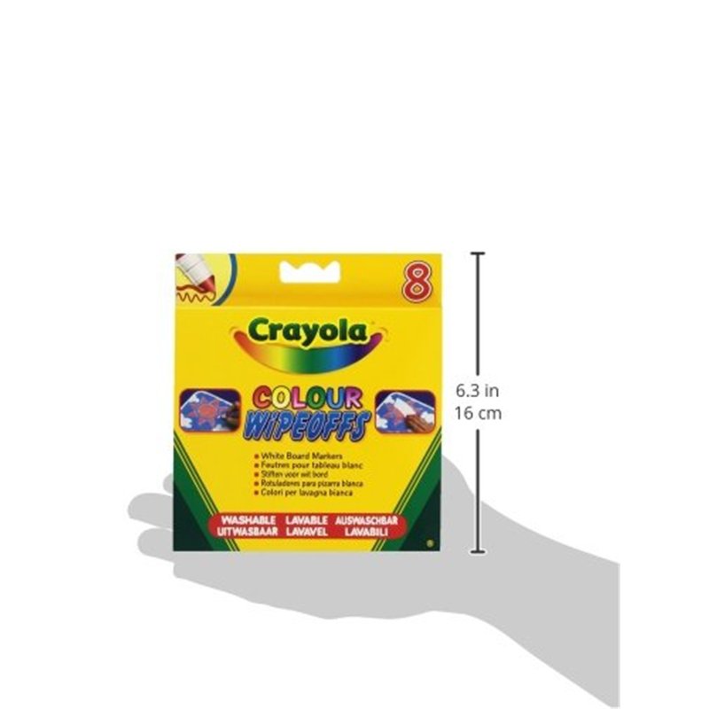 Image secondaire de Crayola - Feutres Lavables pour Tableau Blanc, 8 Couleurs Assorties, Pointe Conique Maxi, 03-8223