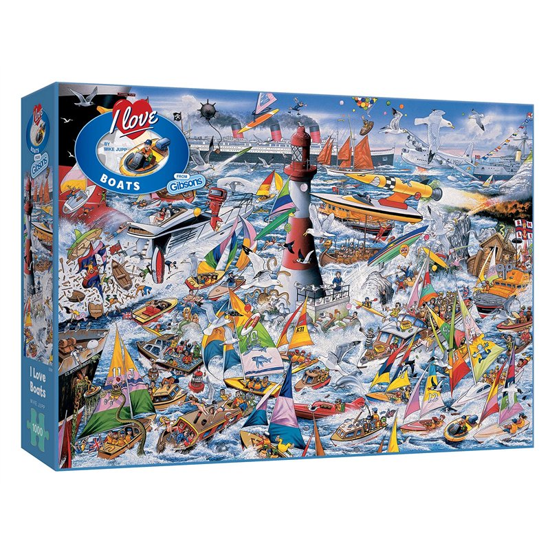 Gibsons I Love Boats Puzzle 1000 pièces, G591, Multicolore