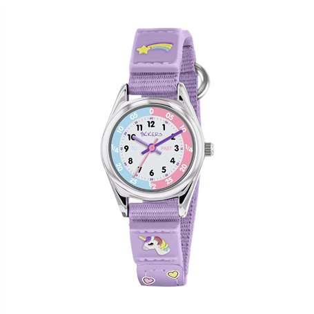 Tikkers Filles Analogique Quartz Montre avec Bracelet en Tissu TK0148