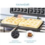 KitchenCraft Gaufrier Avec Revêtement Antiadhésif, Gaufrier Pour Cuisinière, Simple Et Pratique, Noir