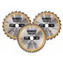 DEWALT - Set de 3 lames de scie circulaire stationnaire - disque tranchant 40 dents - outillage résistant aux clous et durable -