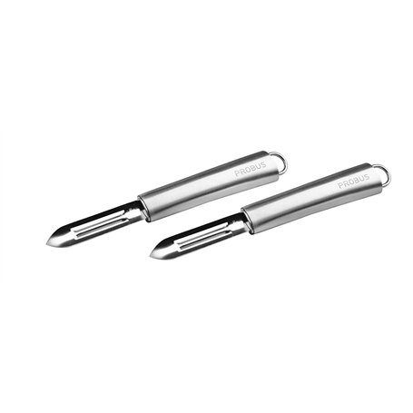 Probus - 670228 Lot de 2 épluche-légumes ergonomiques en acier inoxydable
