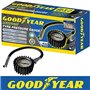 Goodyear Manomètre de pression de pneu de voiture professionnel robuste avec tuyau en caoutchouc et affichage facile à lire, réd