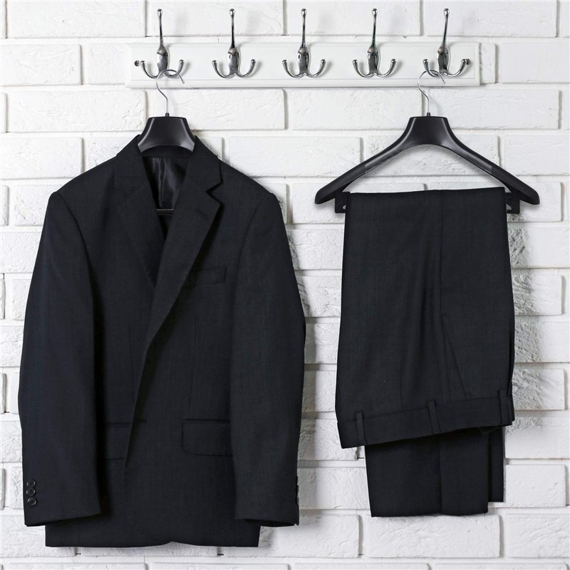 Image secondaire de TRIXES Cintres Larges Pantalons Costumes Manteaux Vestes en Plastique Noir - Lot de 5