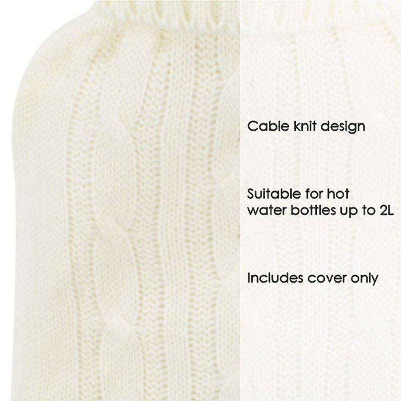 Image secondaire de Couverture tricotée pour bouillotte, isolant tricoté crème, accessoires d'hiver tricotés, cadeau parfait de Noël/fête des mères/