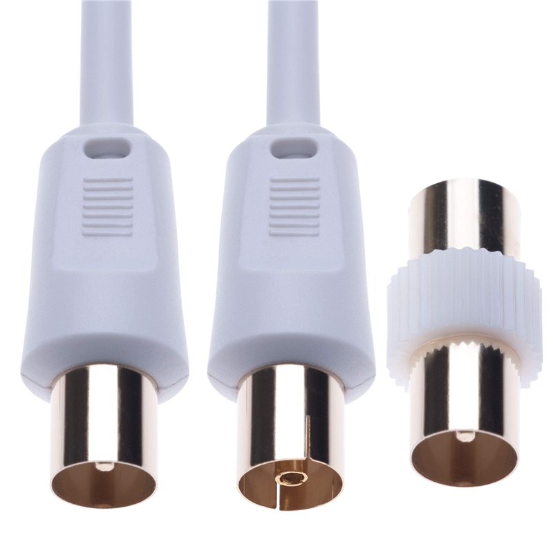 Image secondaire de Câble d'antenne TV 5 m Câble Ariel RF Câble de couplage coaxial Câble d'antenne TV Connecteur d'antenne mâle à Femelle Rallonge 