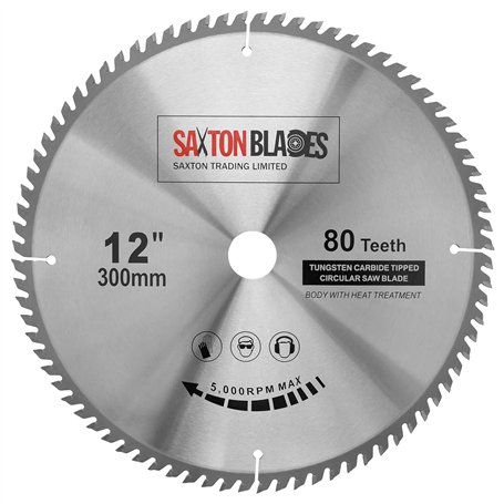 Saxton TCT Lame de scie circulaire à bois 300 mm x 30 mm x 80 dents pour Bosch