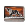 africain Lion Motif Boîte à bijoux Bijoux en Pierre 7.5 cm Commerce équitable