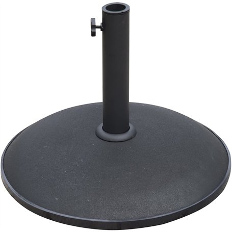 Ram® Pied de Parasol Rond en béton pour terrasse Noir Diamètre 50 cm 10 kg