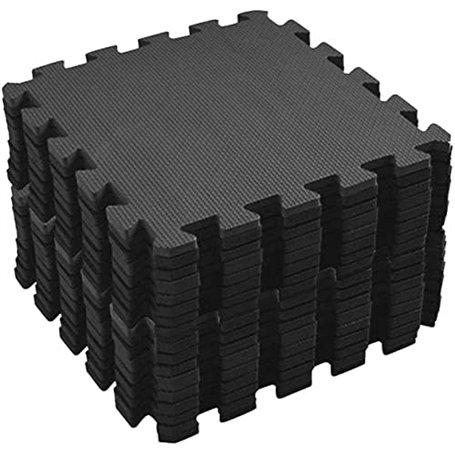 VLFit Tapis de Protection de Sol – 18 Dalles en Mousse sans BPA + Bordures | Matelas Puzzle Imperméable